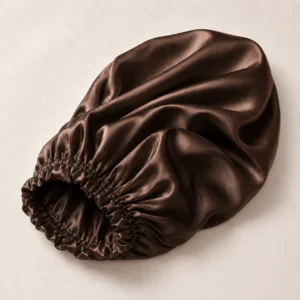 Bonnet de Nuit en Soie de Mûrier Café 22 Momme