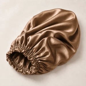 Bonnet de Nuit en Soie de Mûrier Bronze 22 Momme