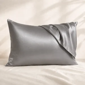 Taie d’Oreiller en Soie de Mûrier Mauve Gris 25 Momme