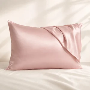 Taie d’Oreiller en Soie de Mûrier Rose Poudré 25 Momme