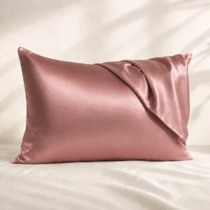 Taie d’Oreiller en Soie de Mûrier Vieux Rose 25 Momme
