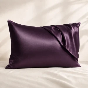 Taie d’Oreiller en Soie de Mûrier Violet Profond 25 Momme
